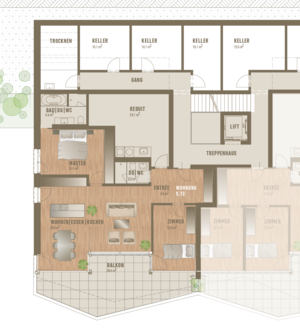 Grundrissplan Wohnung 5.13