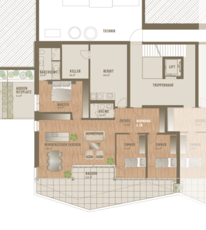 Grundrissplan Wohnung 4.19