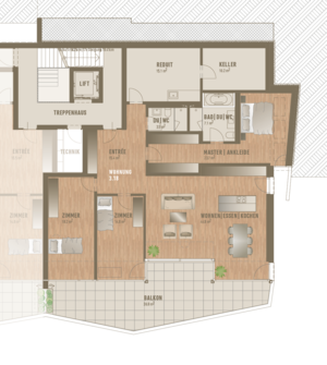 Grundrissplan Wohnung 3.18