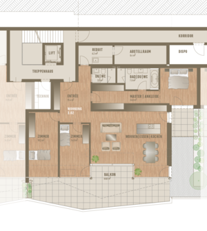 Grundrissplan Wohnung 3.02